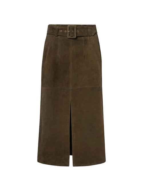 Veronica Beard Alexie Suede Midi Skirt