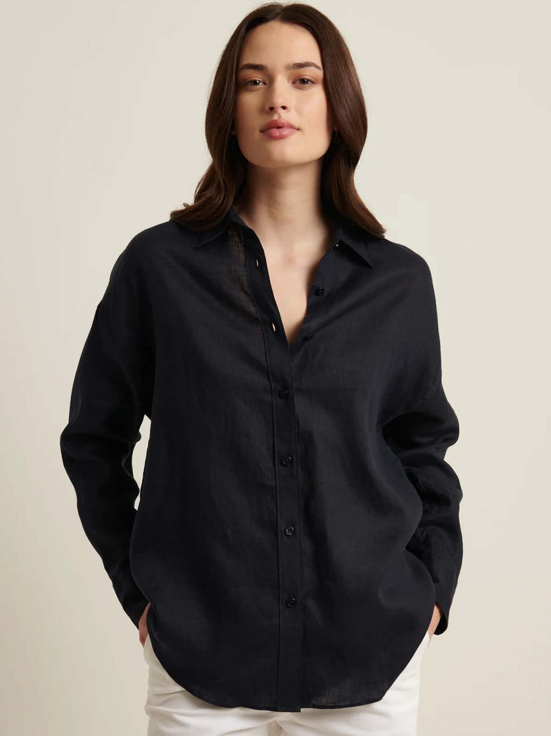 Patrick Assaraf Linen Boyfriend Shirt