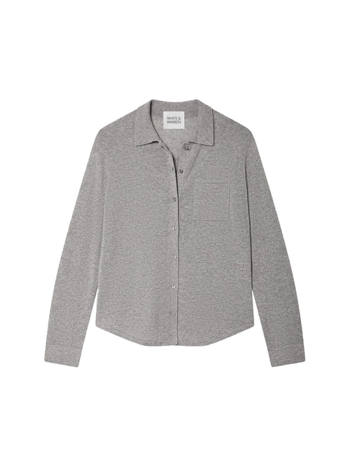White + Warren Cashmere Button Shirt