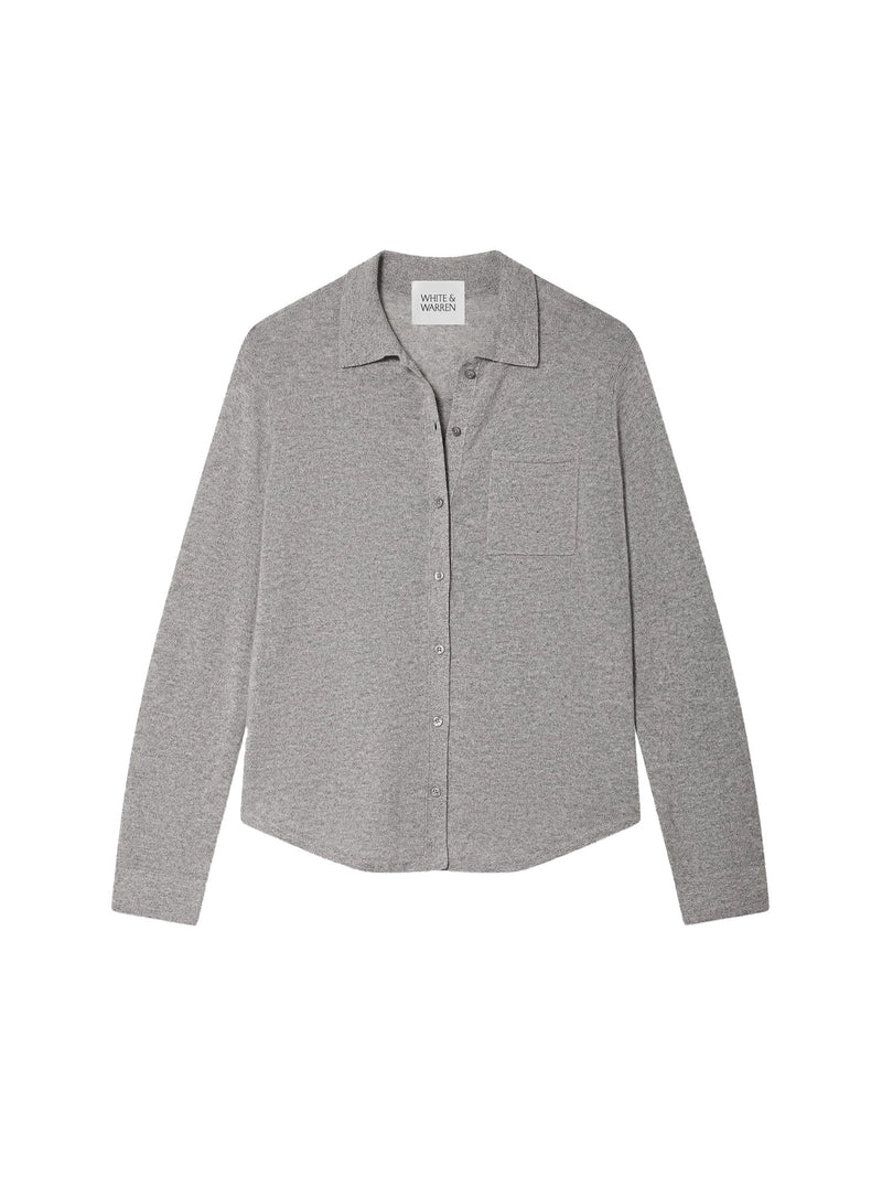White + Warren Cashmere Button Shirt