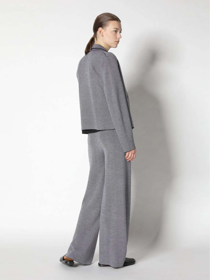 Sminfinity Herringbone Pleated Palazzo Pants