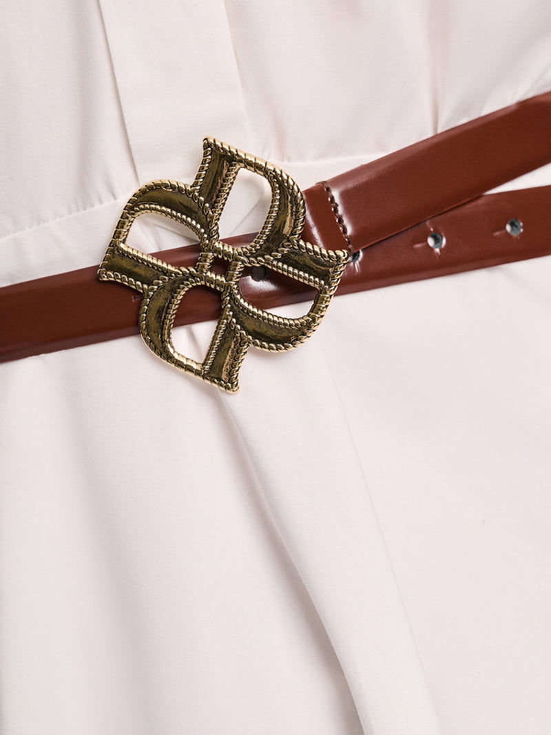 Dorothee Schumacher Subtle Shine D Rose Buckle Belt