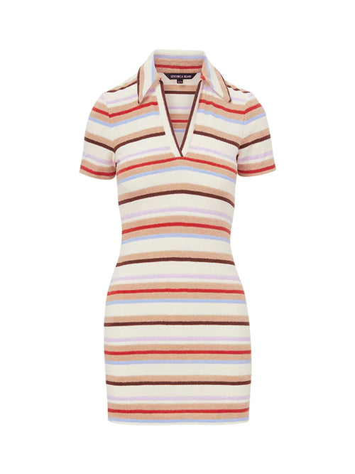 Veronica Beard Bailey Striped Polo Mini Dress