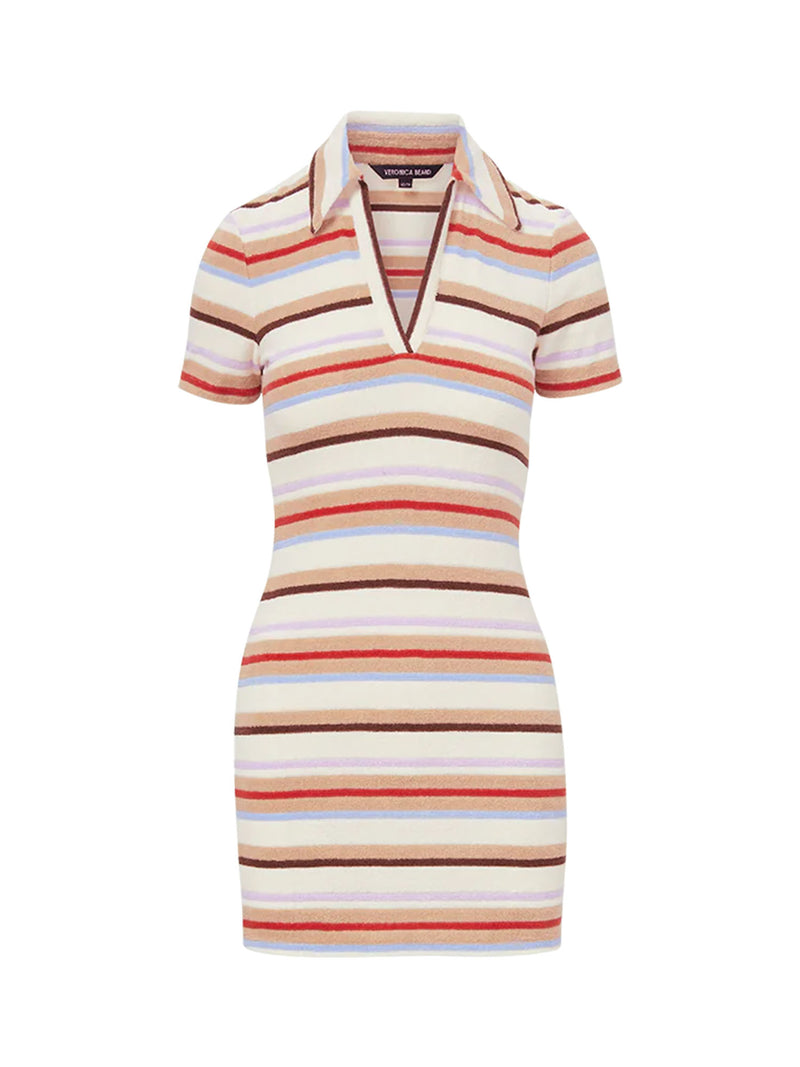 Veronica Beard Bailey Striped Polo Mini Dress