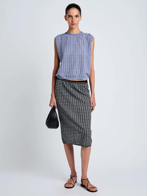 Proenza Schouler Bradley Plaid Knit Crewneck