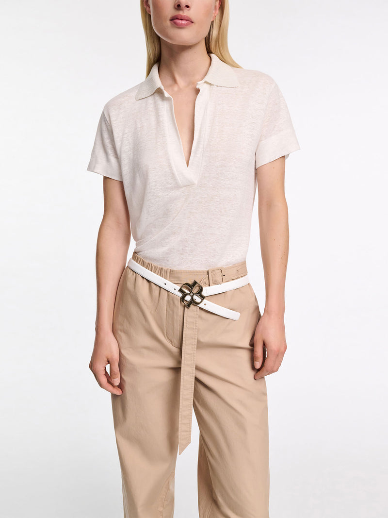 Dorothee Schumacher Natural Ease Polo Shirt w. Ribbed Knit Collar