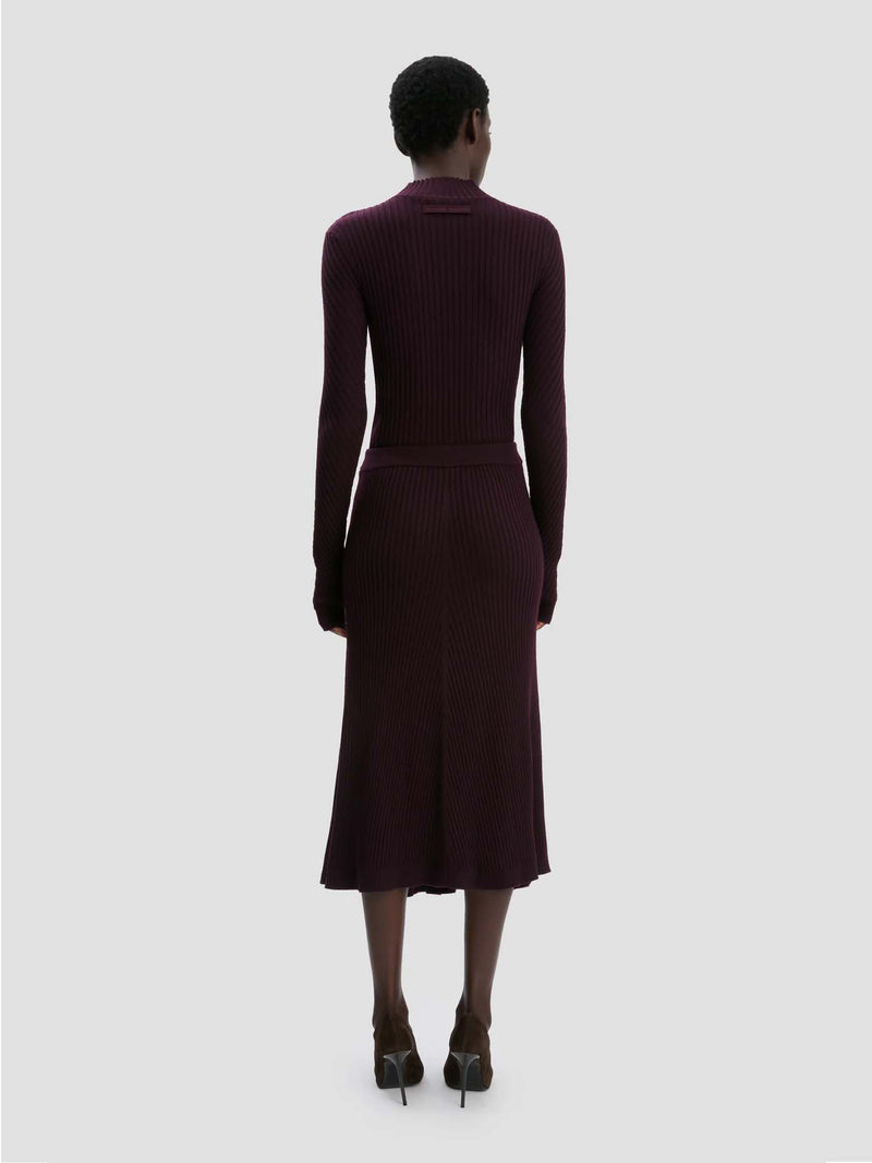 Victoria Beckham Ribbed Midi Skirt