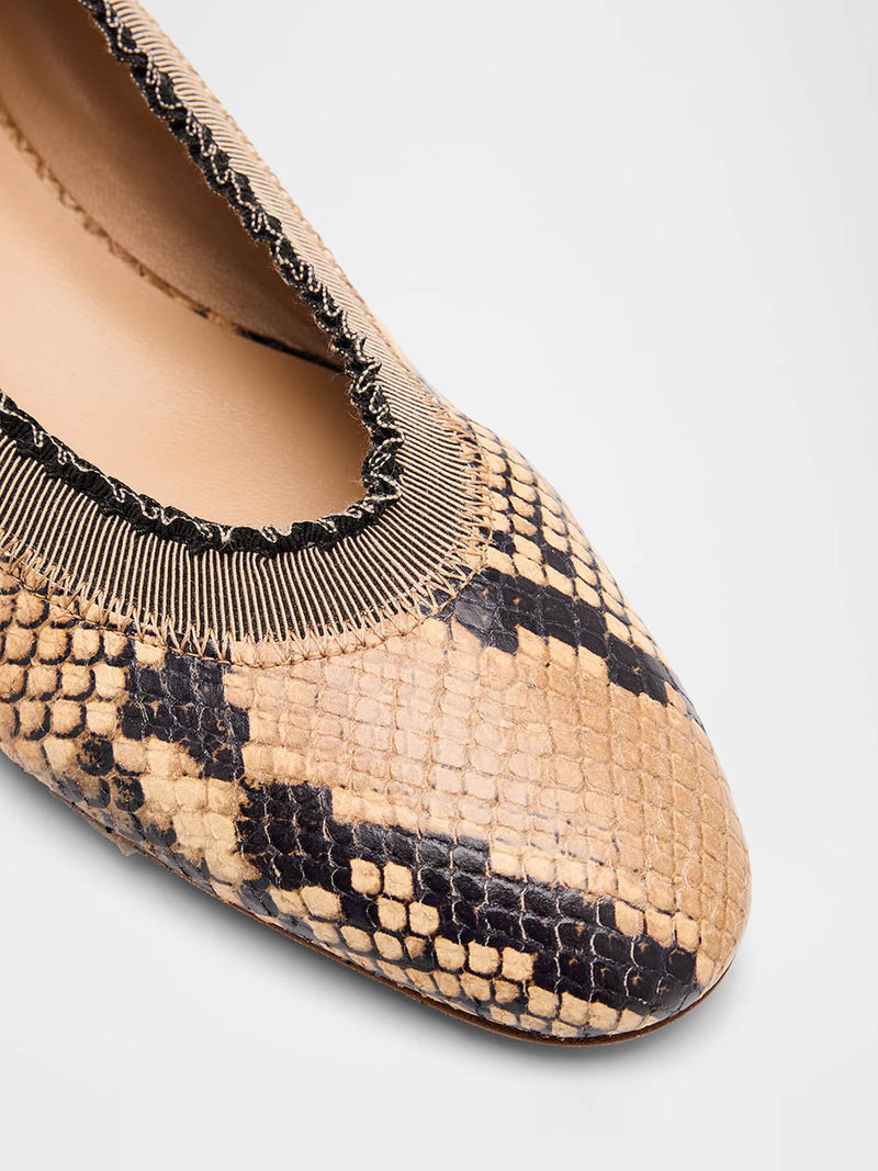 Ulla Johnson Elise Printed Python Ballet Flat