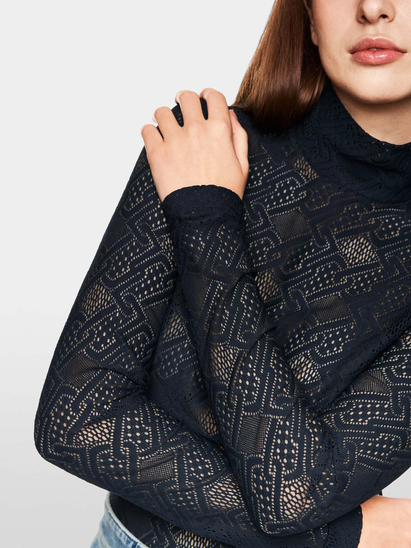 Marc Cain Sports Logo Lace Top