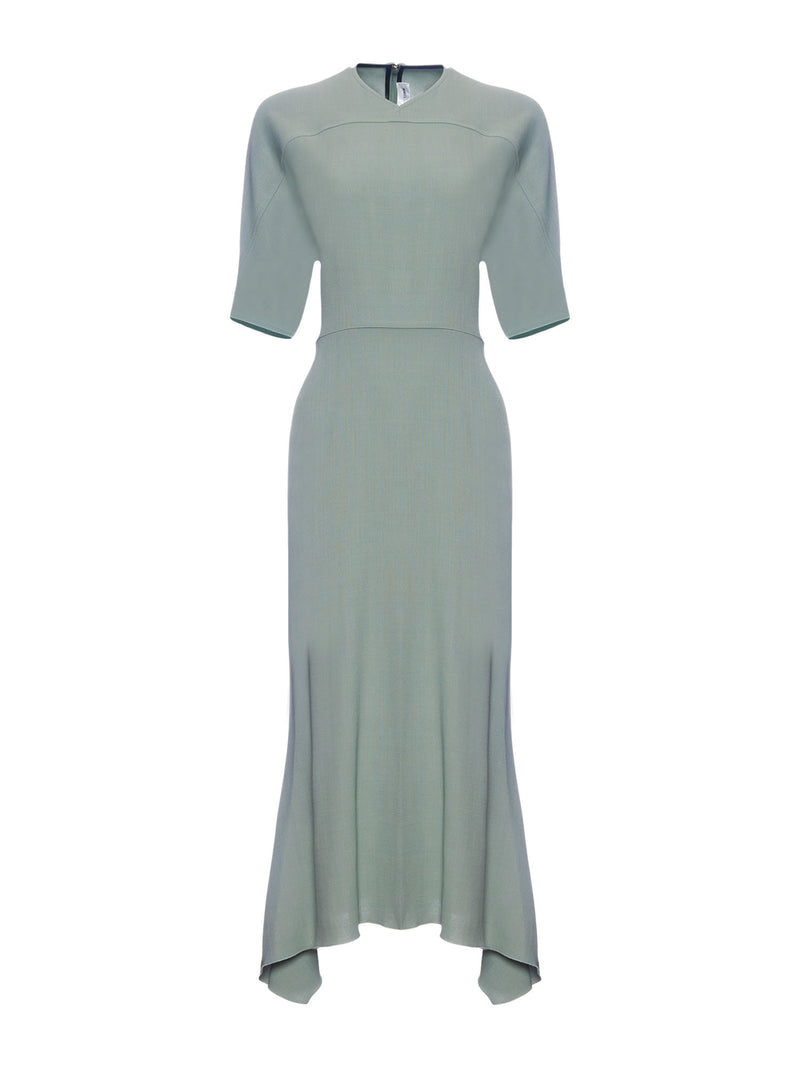 Victoria Beckham Drop Sleeve Kick Midi Dress