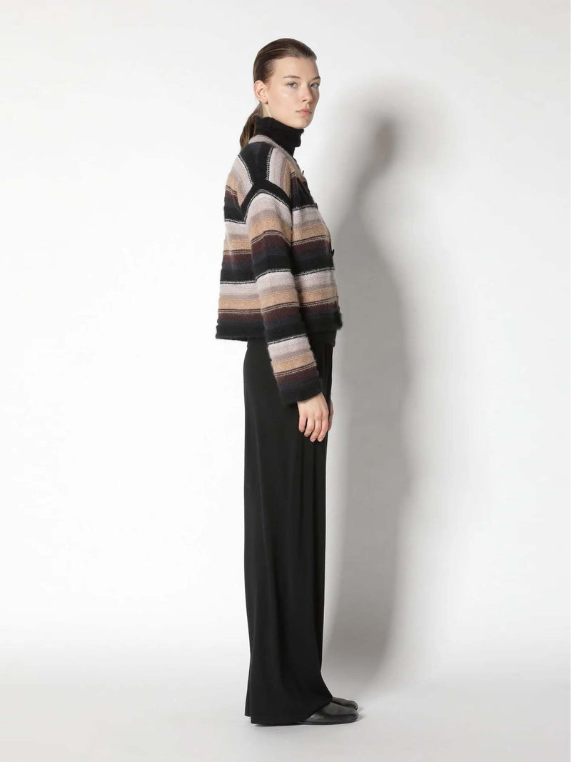 Sminfinity Pure &amp; Fluffy Striped Crewneck Jacket