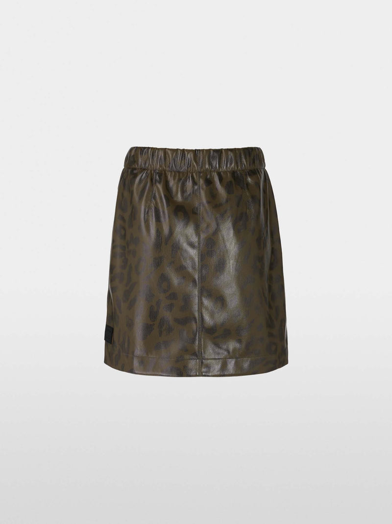 Marc Cain Sports Faux Leather Leopard Print Mini Skirt