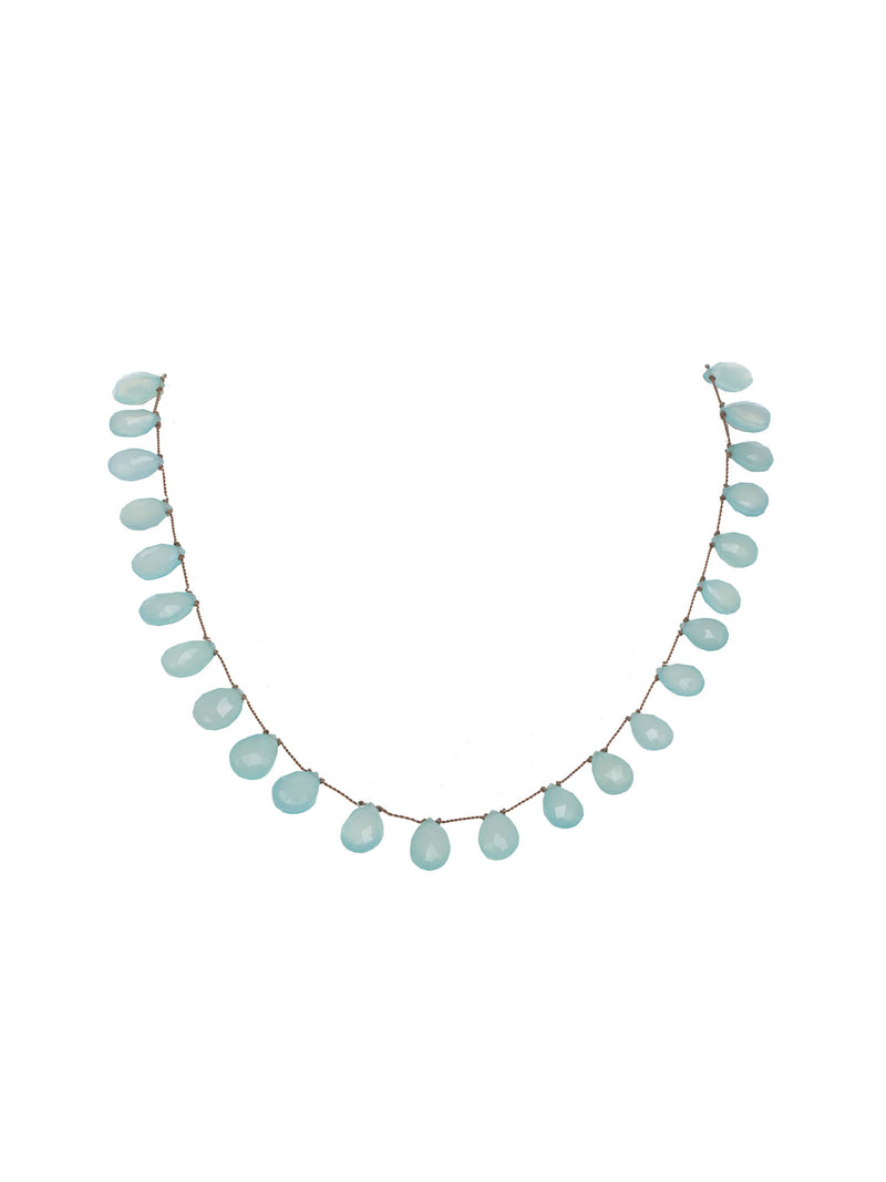 Margo Morrison Peruvian Chalcedony Teardrop Necklace