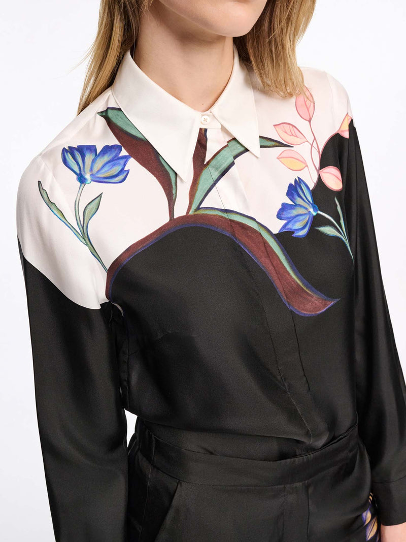 Dorothee Schumacher Seductive Bloom Silk Twill Blouse