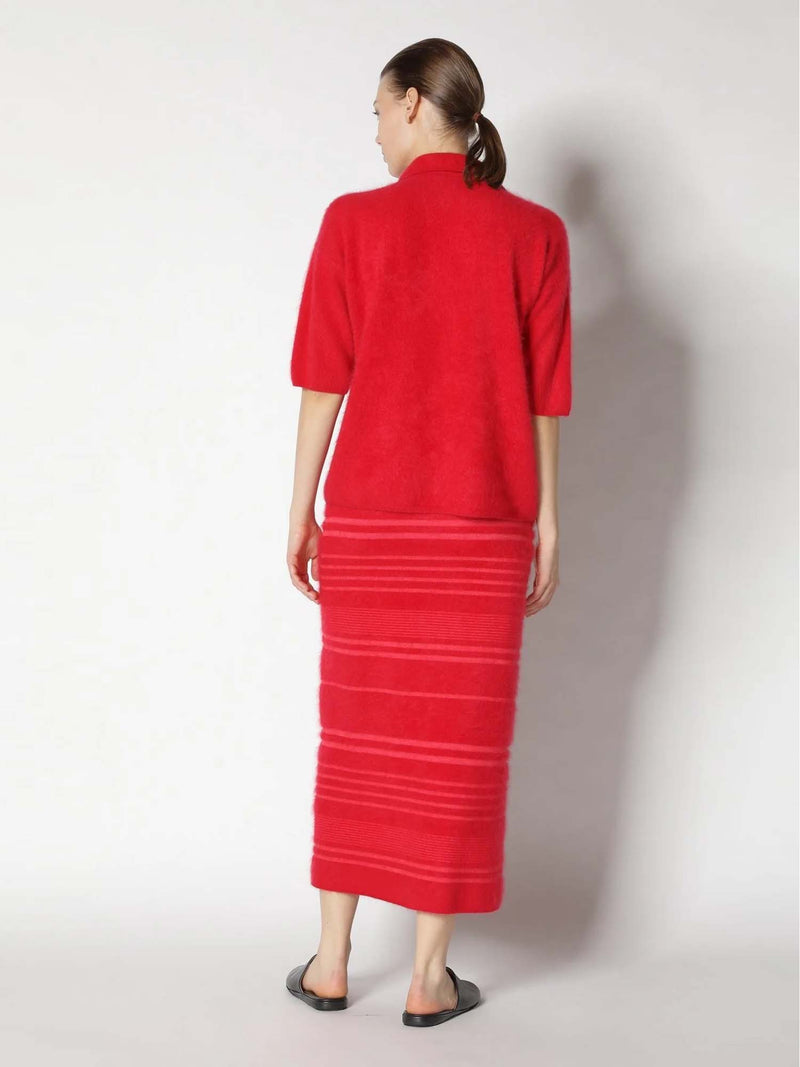 Sminfinity Furry Striped Maxi Skirt