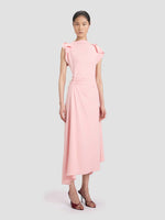 Victoria Beckham Drape Sleeve Midi Dress