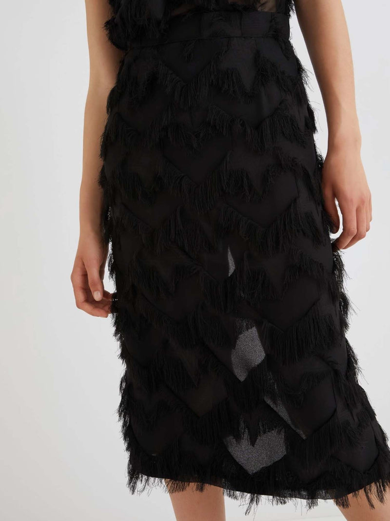 Marella Gattini2 Midi Fringe Detail Skirt