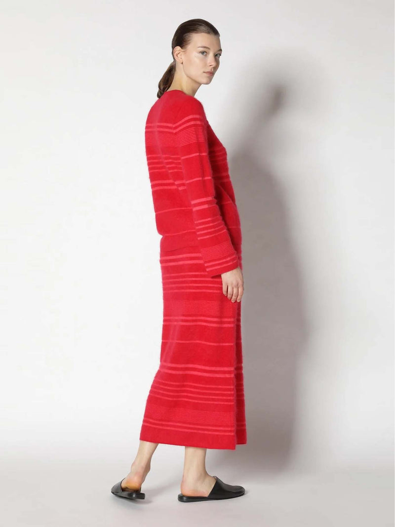 Sminfinity Furry Striped Maxi Skirt