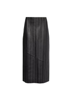 Victoria Beckham Kick-Detail Midi Pinstripe Skirt