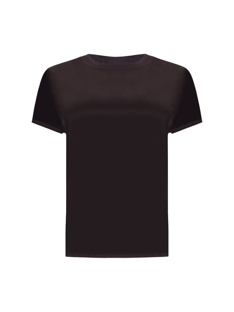 Patrick Assaraf Silk Satin Short Sleeve Tee