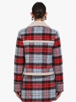 N&deg;21 Checked Jacket with Shearling Trim