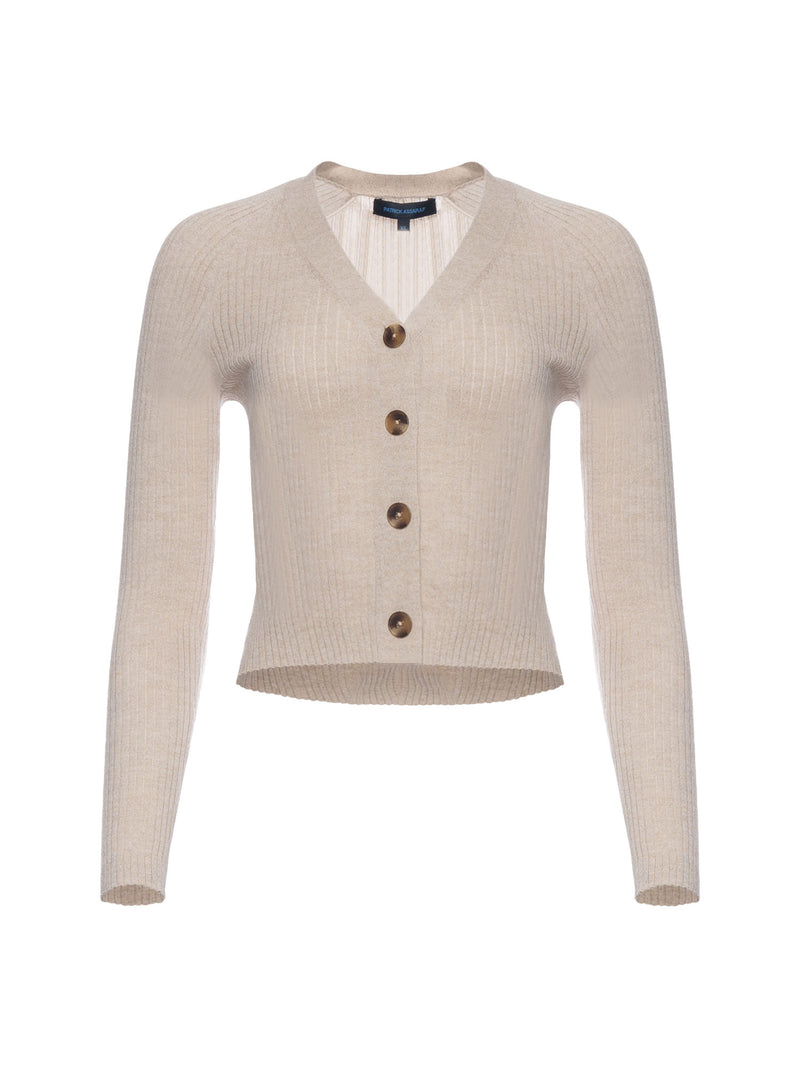 Patrick Assaraf Cupro Ribbed Cardigan
