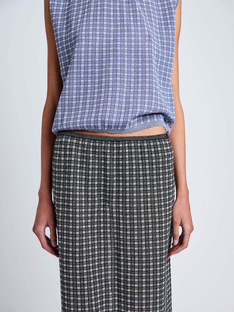 Proenza Schouler Lori Knit Plaid Skirt