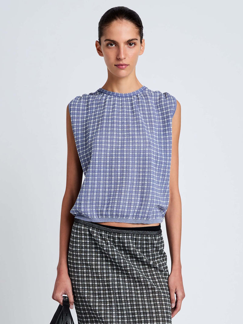 Proenza Schouler Bradley Plaid Knit Crewneck