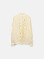 Dorothee Schumacher Cool Stripe Blouse with Ruffle