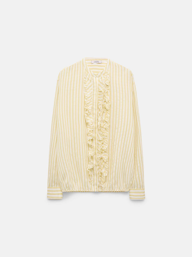 Dorothee Schumacher Cool Stripe Blouse with Ruffle