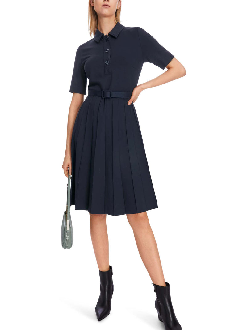 Marc Cain Polo Dress with Pleated Skirt