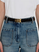 Victoria Beckham Croc Embossed Regular Frame Belt