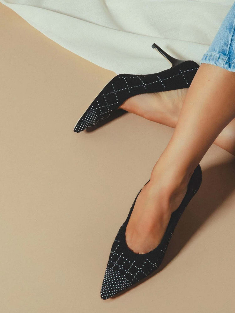 Arteana Perla 75 Tweed Pump with Pearl Embellishment