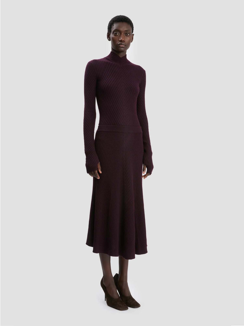Victoria Beckham Ribbed Midi Skirt