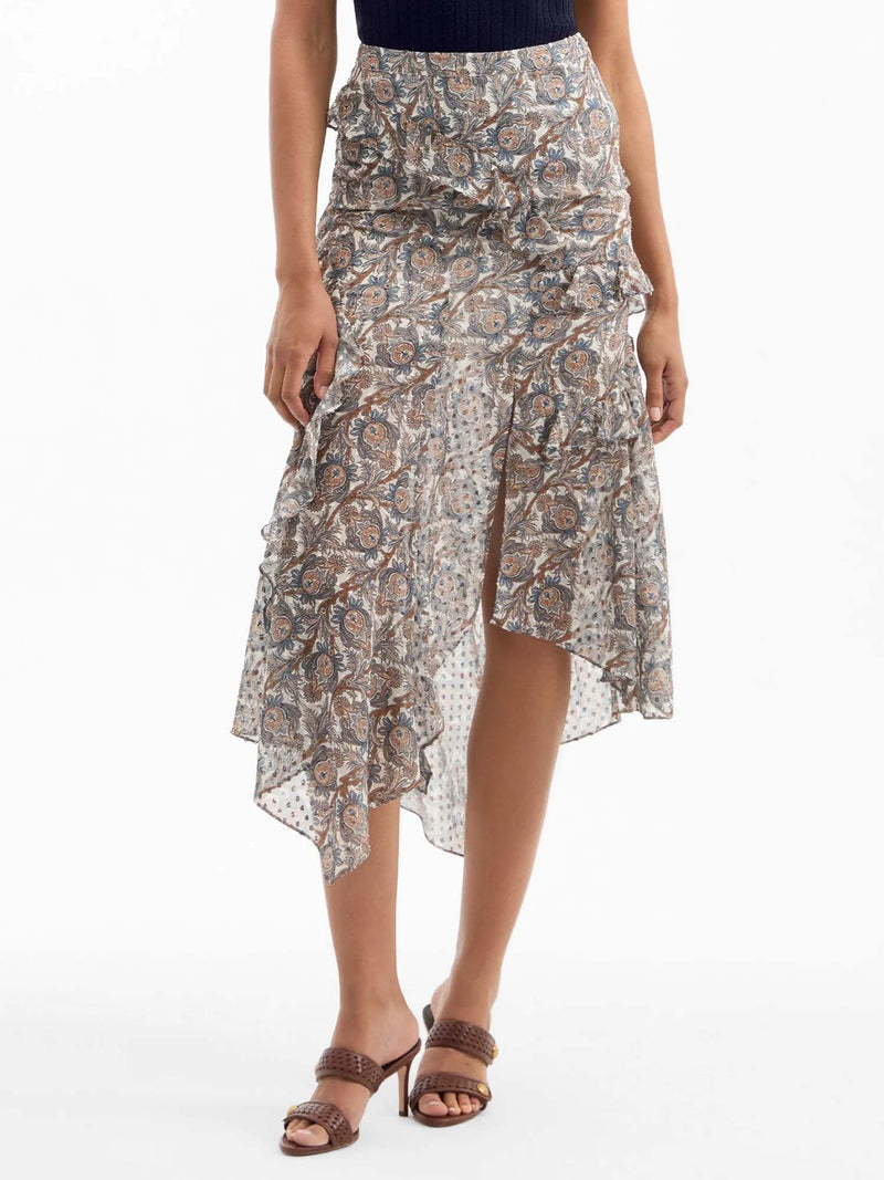 Veronica Beard Eleonora Silk Midi Skirt
