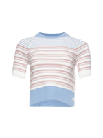 Derek Lam 10 Crosby Case Short Sleeve Stripped Sweater