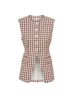 Veronica Beard Lois Gingham Seersucker Vest
