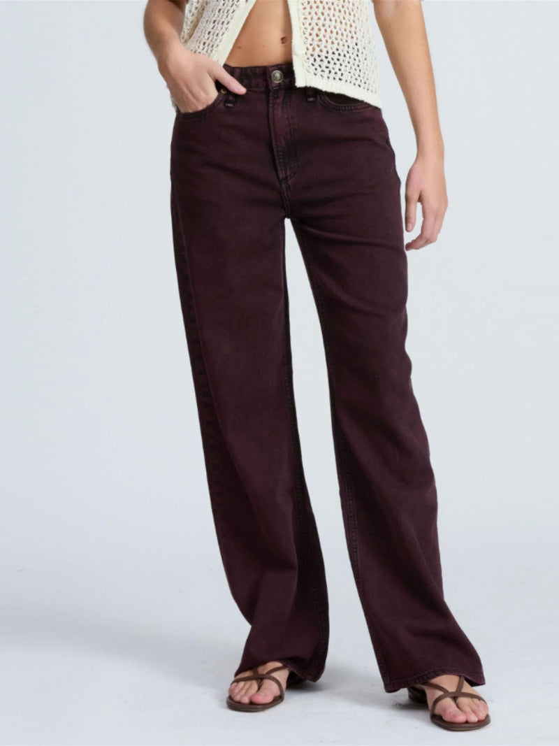 Rag &amp; Bone Featherweight Logan Mid-Rise Wide Leg Jeans