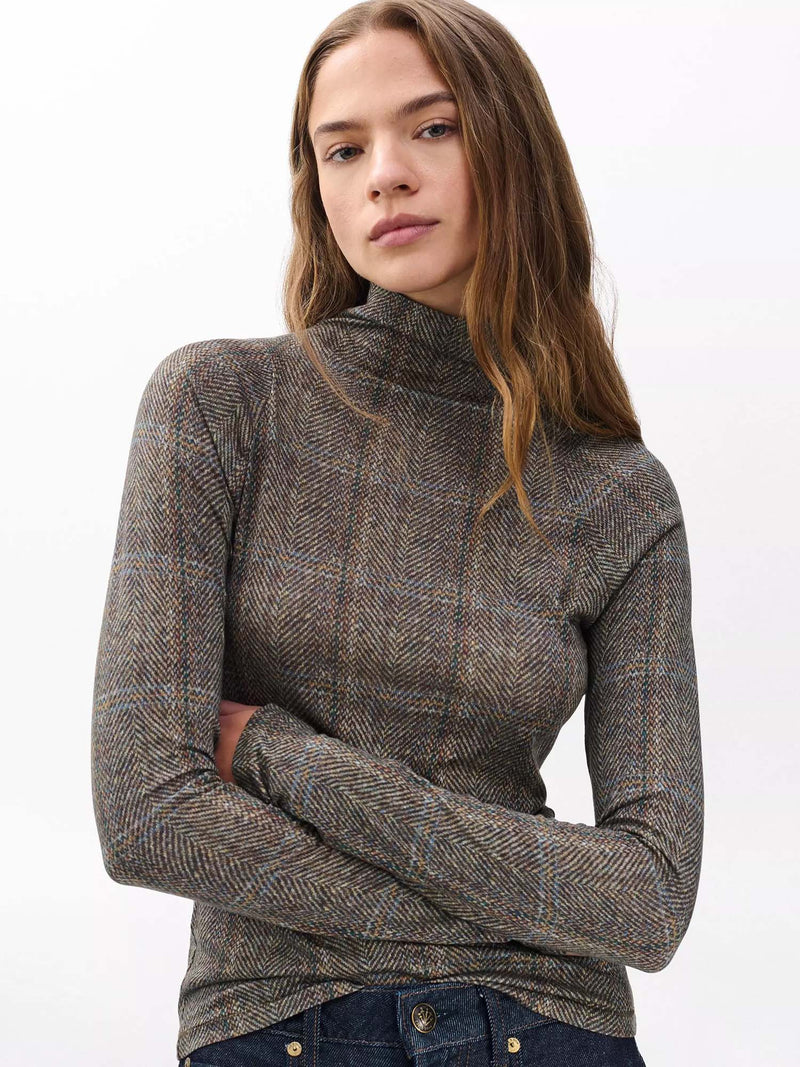 Rag &amp; Bone Shaw Panelled Long Sleeve Plaid Tee