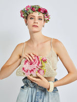 Maria La Rosa Rose Crochet Bag
