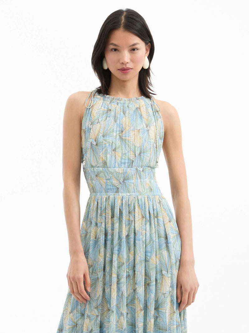 Veronica Beard Yardley Pleated Maxi Dress