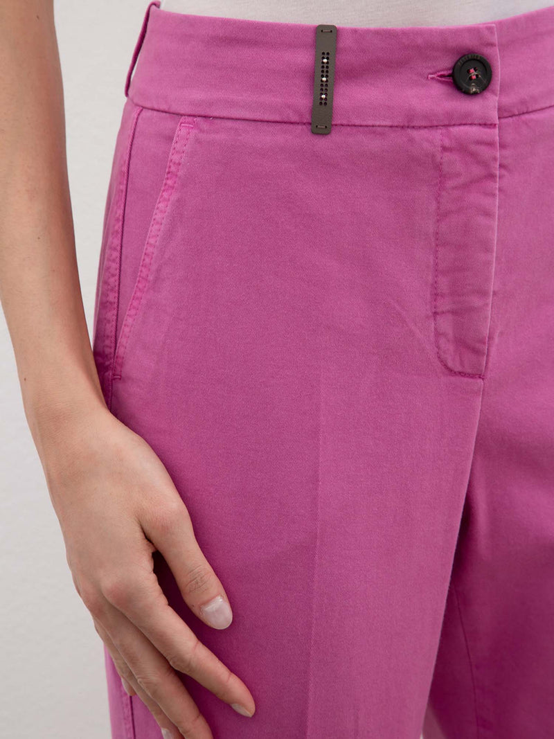 Peserico Dye Stretch Cotton Pant Orchid Pink