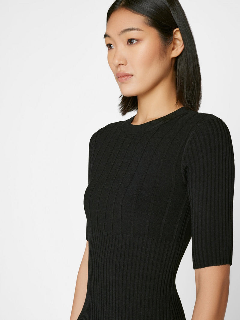 Frame Mixed Rib Sweater Dress Nectarine