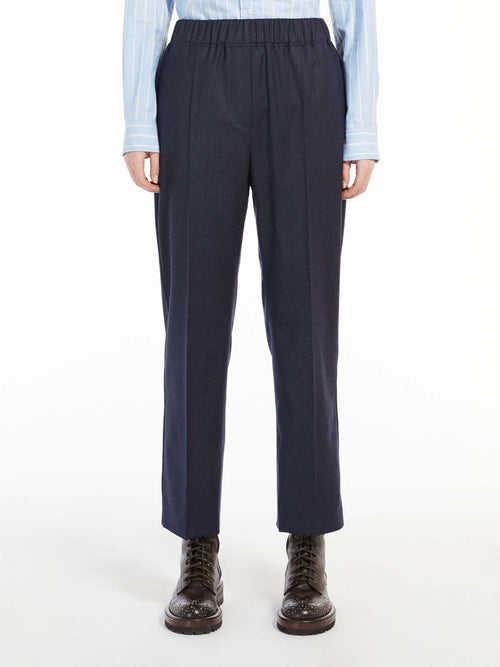 Max Mara Weekend Alca Wool Long Trouser Navy