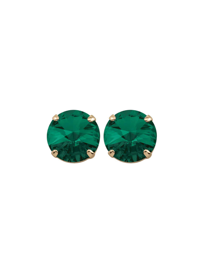 Rebekah Price Rivoli Stud Earrings Gold Emerald