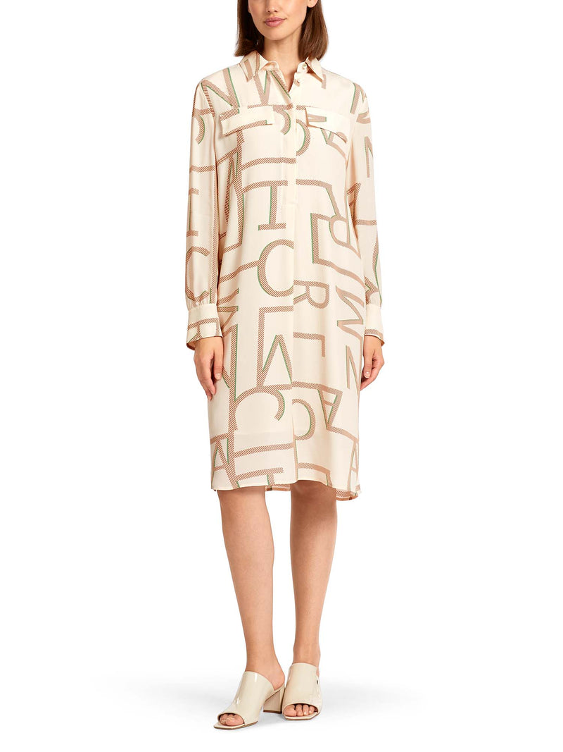 Marc Cain Shirt Dress with MC Lettering Creme