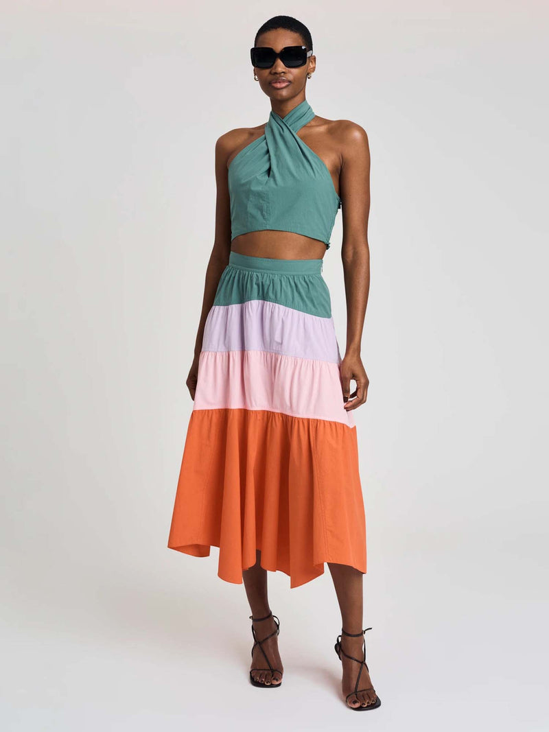 Derek Lam Chaya Halter Crop Top Jade
