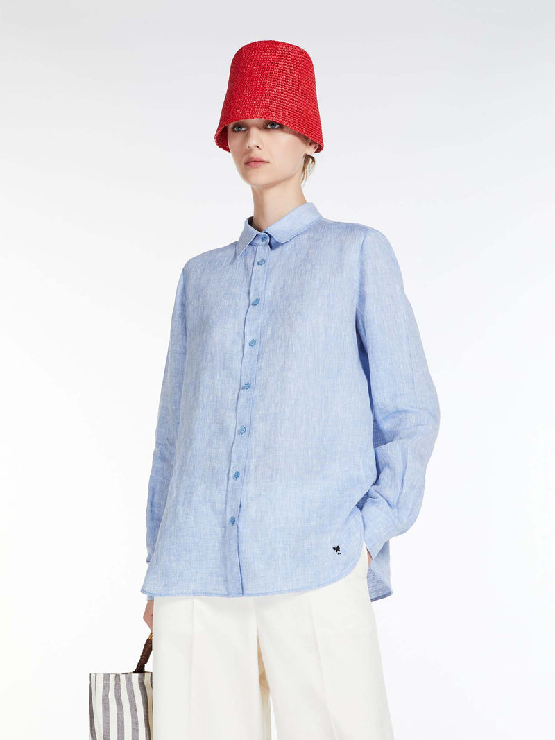 Max Mara Weekend Werner Collared Button Down Shirt Light Blue