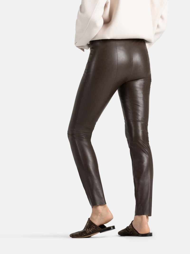 Cambi Randa Leather Pant Deep Brown