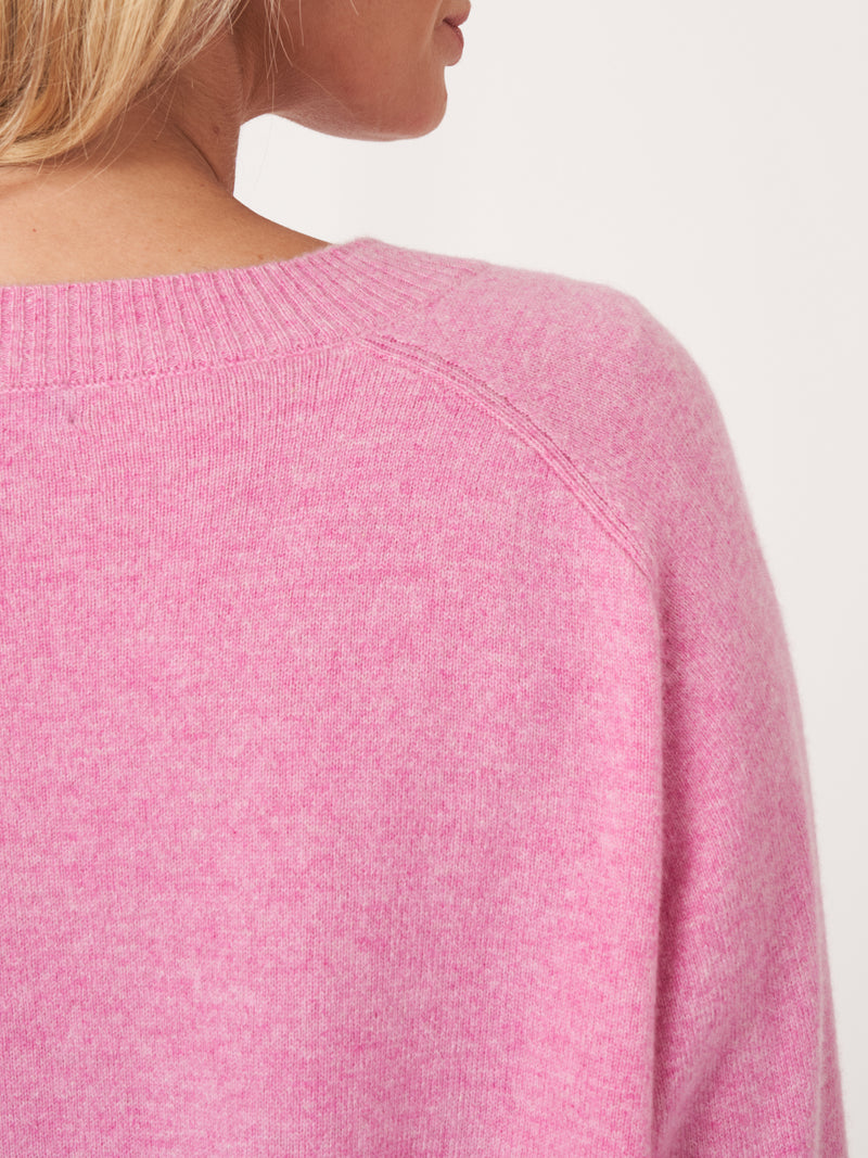 Repeat Organic Cashmere Knitted Round Neck Pullover Blossom